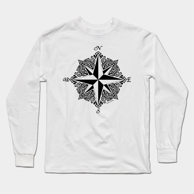 Tribal Compass Rose Long Sleeve T-Shirt by artsytoocreations